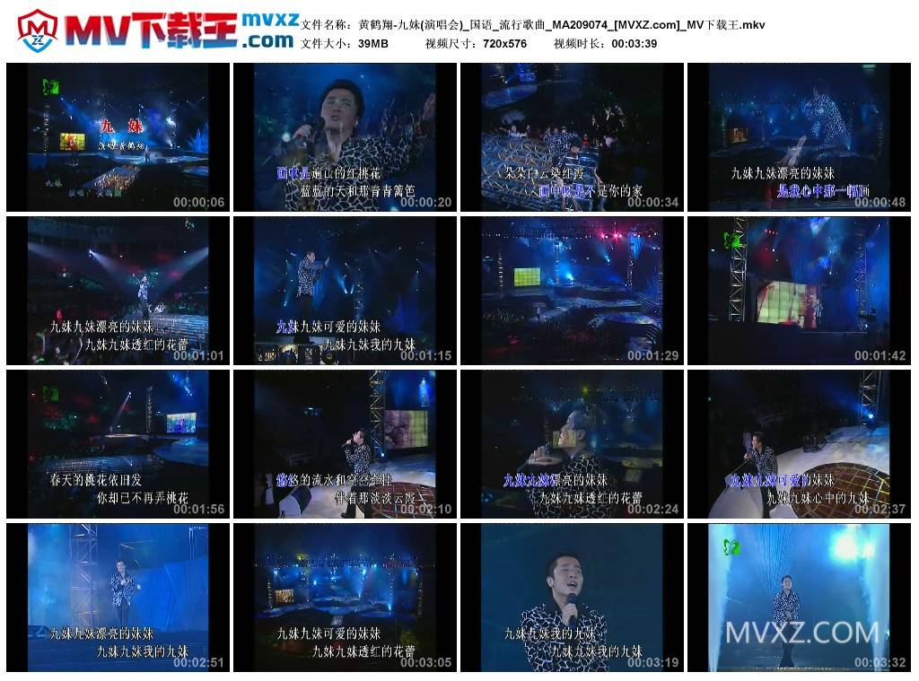 黄鹤翔-九妹(演唱会)_国语_流行歌曲_MA209074